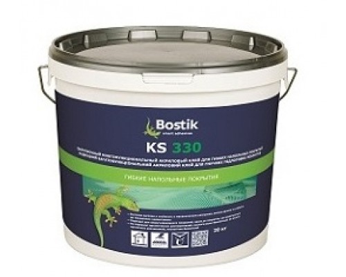 Клей Bostik KS 330 (Stix A300) профессиональный сверхпрочный дисперсионный акриловый клей для укладки линолеума и ПВХ-покрытий, 20 кг