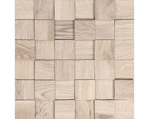 Мозаика деревянная 3D серия «квадрат» Дуб white
