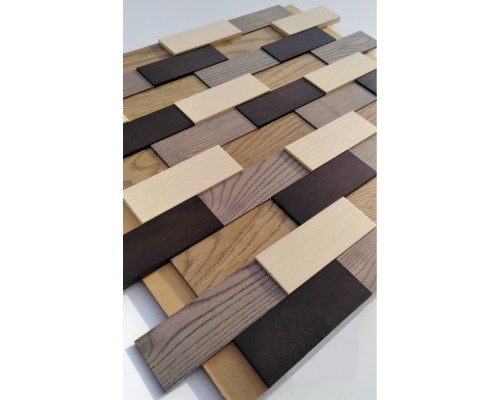 Мозаика деревянная 3D серия "прямоугольник" z3 mix