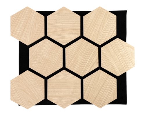 Стінова акустична панель у вигляді "стільника" HEXAGON декор maple