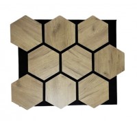 Стеновая акустическая панель в виде "соты" HEXAGON декор oak golden kraft