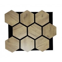 Стеновая акустическая панель в виде "соты" HEXAGON декор oak golden kraft