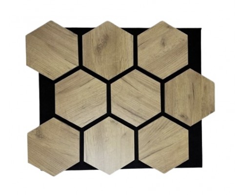 Стінова акустична панель у вигляді "стільника" HEXAGON декор oak golden kraft