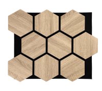 Стеновая акустическая панель в виде "соты" HEXAGON декор oak sonoma