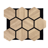 Стеновая акустическая панель в виде "соты" HEXAGON декор oak sonoma