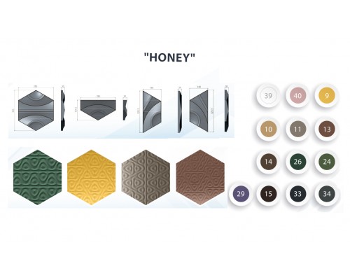 Настінна 3D акустична панель Honey