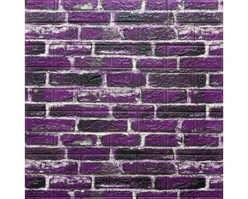 Стеновые 3D панели на самоклейке под екатеринославский кирпич №41 фиолетовый