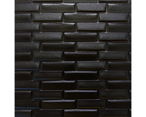 Стеновые 3D панели на самоклейке под кладку №38 черная