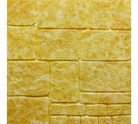 Стеновые 3D панели на самоклейке под кирпич из мрамора №152 желтый