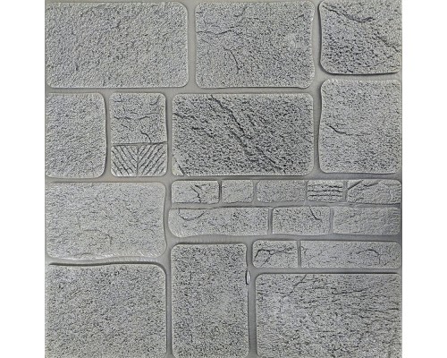 Стінові 3D панелі на самоклейці під цеглу з мармуру №152 срібний