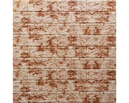 Стеновые 3D панели на самоклейке под кирпич из мрамора №63 красный
