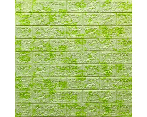 Стінові 3D панелі на самоклейці під цеглу з мармуру №64 зелений