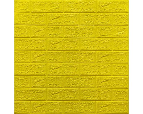 Стеновые 3D панели на самоклейке под кирпич №10 желтый