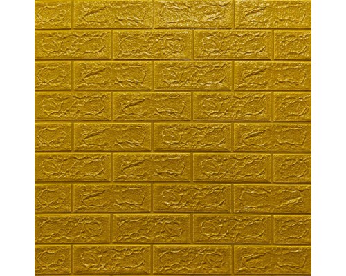 Стінові 3D панелі на самоклейці під цеглу №11 золотий
