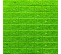 Стеновые 3D панели на самоклейке под кирпич №13 зеленый