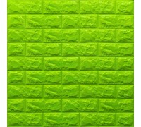 Стеновые 3D панели на самоклейке под кирпич №13/1 зеленый