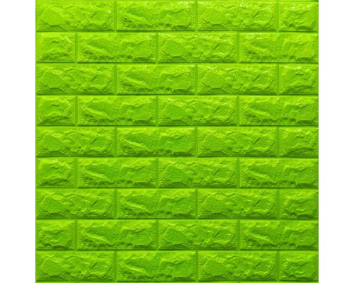Стінові 3D панелі на самоклейці під цеглу №13/1 зелений