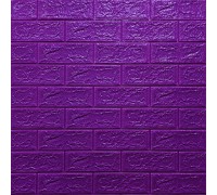 Стеновые 3D панели на самоклейке под кирпич №16 фиолетовый