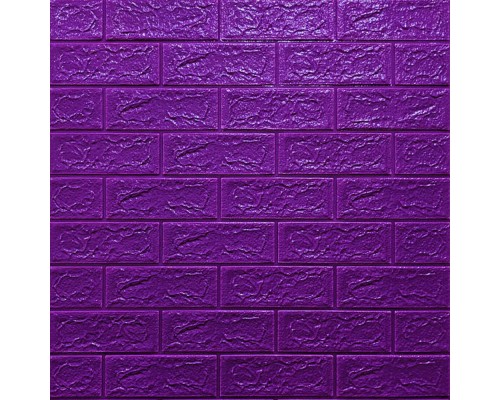 Стеновые 3D панели на самоклейке под кирпич №16 фиолетовый