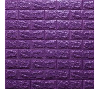 Стеновые 3D панели на самоклейке под кирпич №16/1 фиолетовый