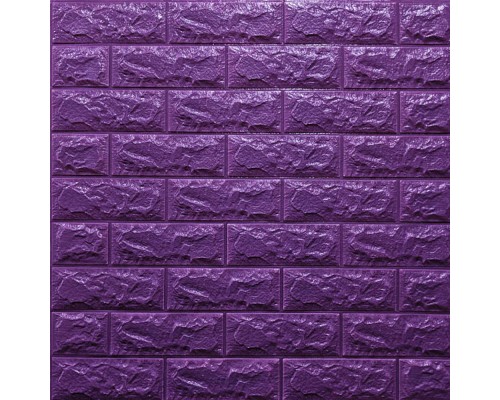 Стінові 3D панелі на самоклейці під цеглу №16/1 фіолетовий