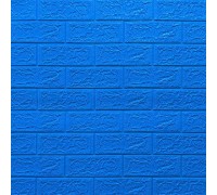 Стінові 3D панелі на самоклейці під цеглу №3 синій