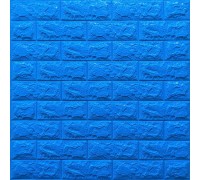 Стінові 3D панелі на самоклейці під цеглу №3/1 синій