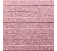 Стінові 3D панелі на самоклейці під цеглу №4 рожевий