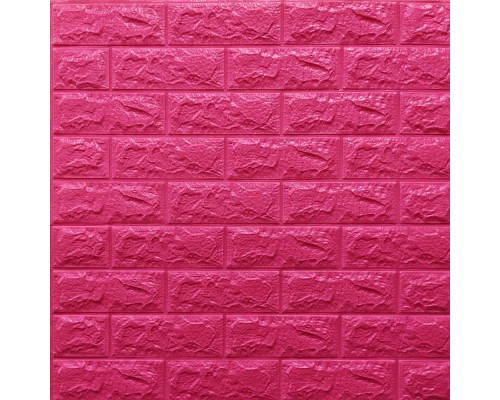 Стінові 3D панелі на самоклейці під цеглу №6/1 темно-рожевий