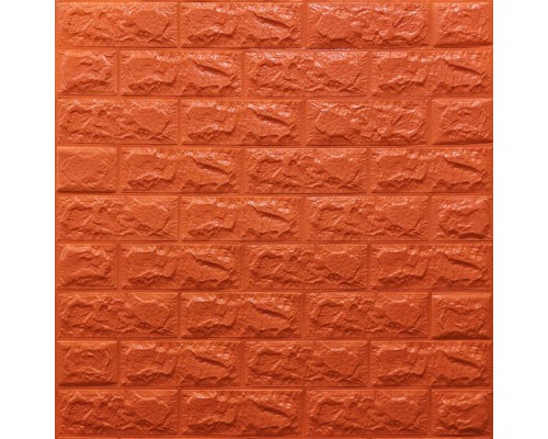 Стеновые 3D панели на самоклейке под кирпич №7/1 оранжевый