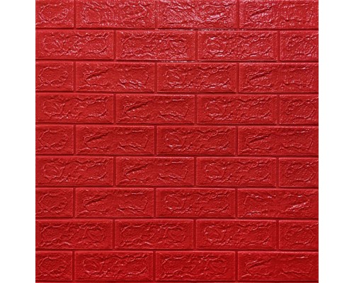 Стінові 3D панелі на самоклейці під цеглу №8 червоний
