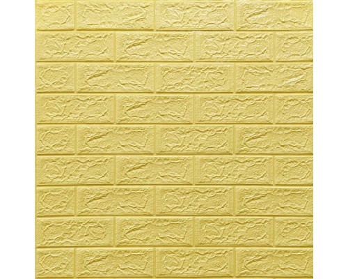 Стінові 3D панелі на самоклейці під цеглу №9 пісочно-жовта