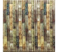 Стеновые 3D панели на самоклейке под дерево бамбук №73 микс