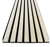 Декоративные рейки с натуральным шпоном из Ясеня на войлоке шириною 600мм