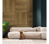 Панель декоративная реечная акустическая на войлоке с натуральным шпоном из Дуба 600х600мм
