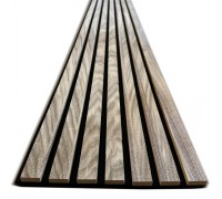 Декоративные рейки с натуральным шпоном из Ореха на войлоке шириною 600мм