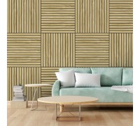 Панель декоративная реечная акустическая на войлоке с натуральным шпоном из Ясеня 600x600мм