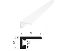 Плінтус алюмінієвий - мікроплінтус профіль 1.4*15 мм RAL9016 білий