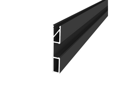 Плінтус алюмінієвий універсальний профіль 60*10мм для LED-підсвічування RAL9005 чорний