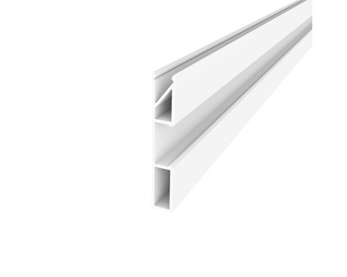 Плінтус алюмінієвий універсальний профіль 60*10мм для LED-підсвічування RAL9016 білий