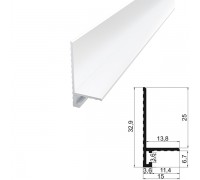 Міні-плінтус алюмінієвий плаский профіль 15*25мм RAL9016 білий