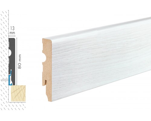Плинтус Cezar MDF 80мм декор 349