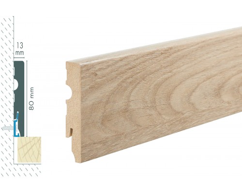 Плинтус Cezar MDF 80мм декор 362