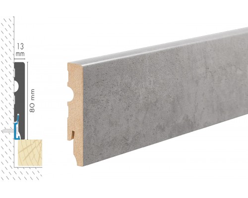 Плинтус Cezar MDF 80мм декор 364