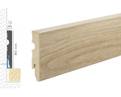 Плинтус Cezar MDF 80мм декор 366