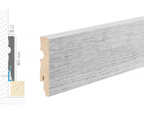 Плинтус Cezar MDF 80мм декор 367