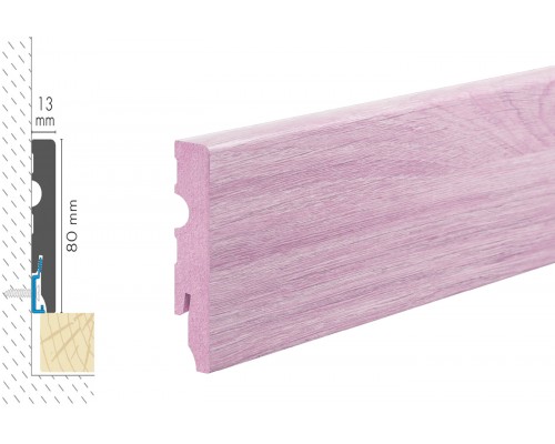Плинтус Cezar MDF 80мм декор 368