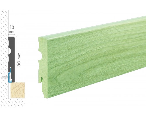 Плинтус Cezar MDF 80мм декор 370