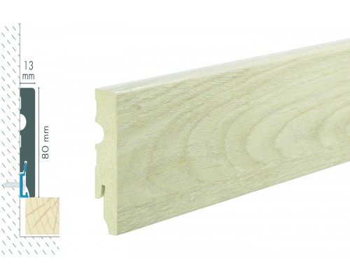 Плинтус Cezar MDF 80мм декор 371