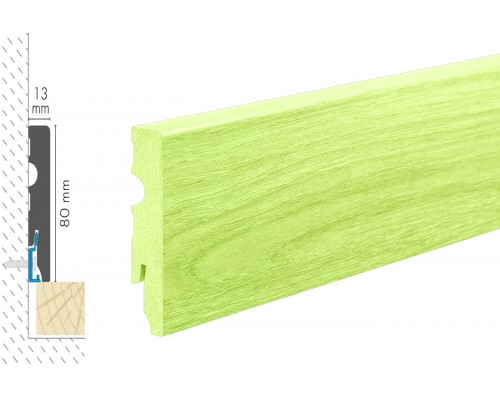 Плинтус Cezar MDF 80мм декор 374